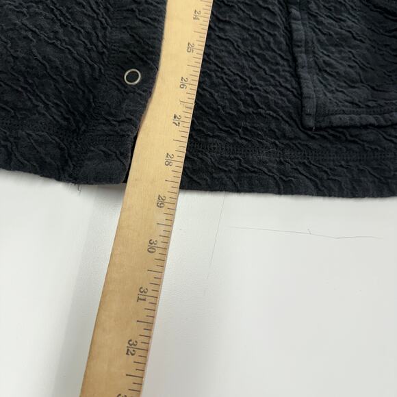 J.Jill Cardigan Womens Medium Black Snap Tie Waist Knit Jacket Cotton - Picture 7 of 8